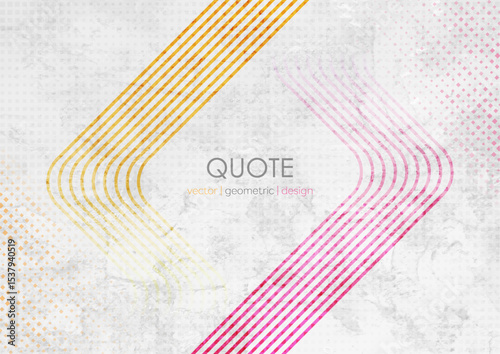 Orange purple concept linear and halftone dots abstract geometric grunge background. Minimal retro vector design