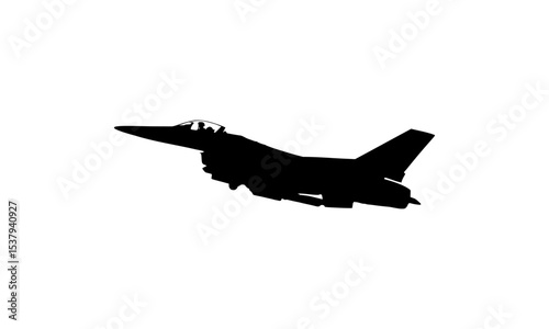 silhouette of jet fighter