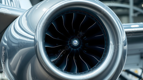 Close-up of turbofan engine showing intricate blades and powerful technology