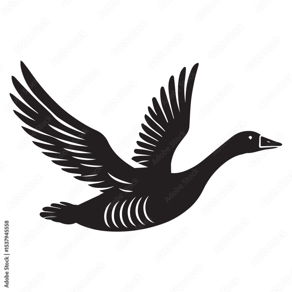 Obraz premium Cute Goose Design for Crafts Featuring Silhouette Clipart