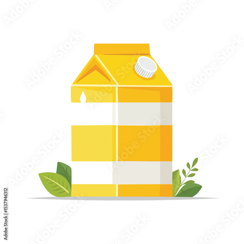 Buttermilk Illustration in a Simple and Minimal Style Representing a Classic Dairy Beverage