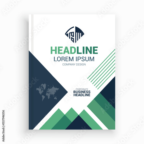 Unique Corporate Book Cover Design Template in A4. Can be adapt to Brochure, Annual Report, Magazine,Poster, Business Presentation, Portfolio, Flyer, Banner, Website.