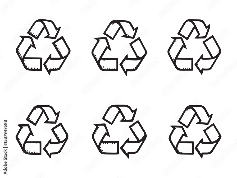 Obraz premium recycle symbol simple line art clear vision