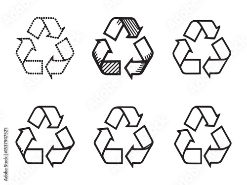 recycle symbol simple line art clear vision