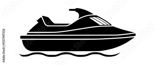Vintage jet ski vector illustration