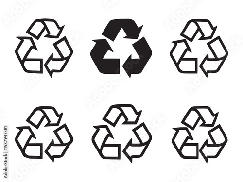 recycle symbol simple line art clear vision