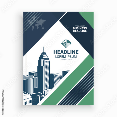 Unique Corporate Book Cover Design Template in A4. Can be adapt to Brochure, Annual Report, Magazine,Poster, Business Presentation, Portfolio, Flyer, Banner, Website.