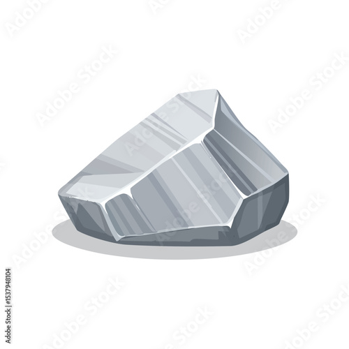 Raw Silver Nugget Vector – Rough, Irregular Metallic Texture Illustration

