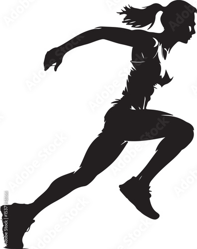 Running woman flat icon for exercise apps and websites