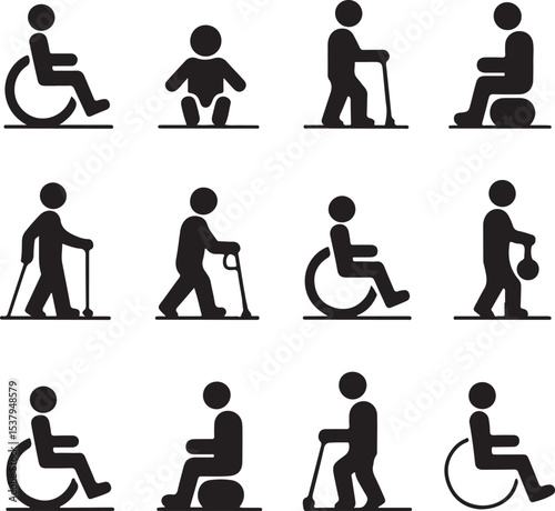 set of accessibility icon vector