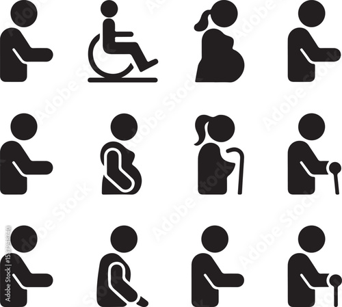 set of accessibility icon vector