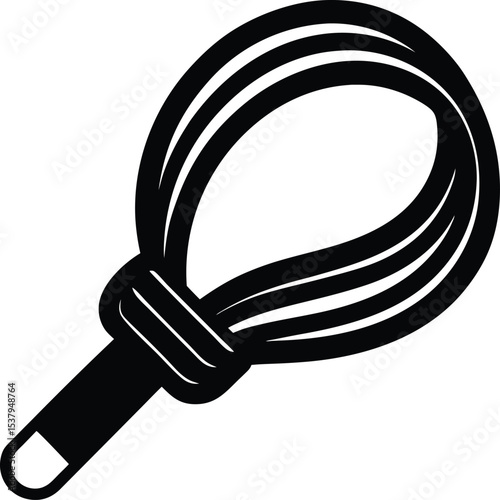 Black Silhouette of Cat o' Nine Tails Whip on Checkered Pattern Surface