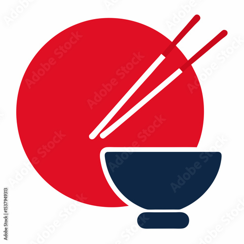 chopsticks and bowl on bamboo mat