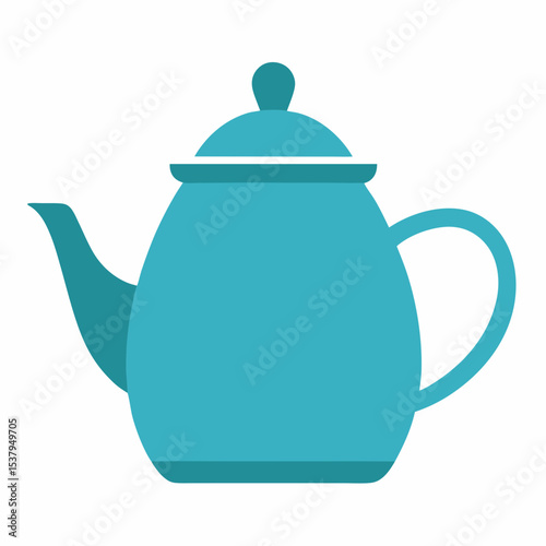 blue teapot isolated on white background