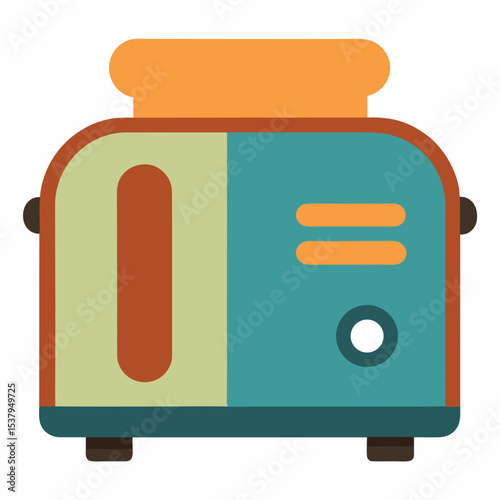 vector illustration of a toaster with bread