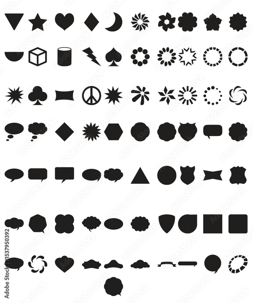 Fototapeta premium Silhouette vector icons and shapes