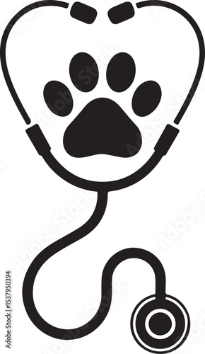 Stethoscope with paw print
