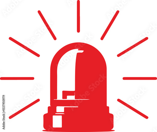 The flasher icon. Police and ambulance, alarm, beacon symbol. Flat icon design.