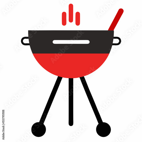 barbecue grill on black background