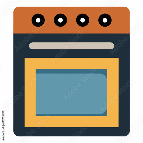 vector illustration of a kitchen stove