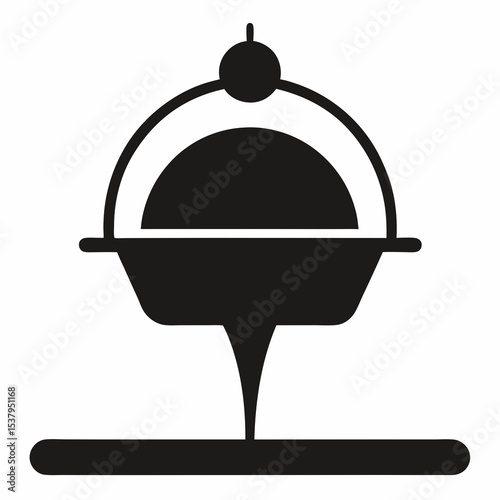 restaurant cloche icon on white background