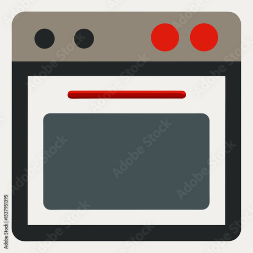 vector illustration of a red and white radio