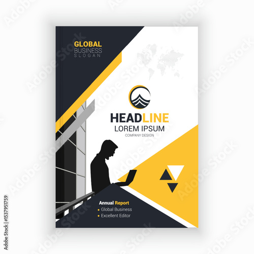 Unique Corporate Book Cover Design Template in A4. Can be adapt to Brochure, Annual Report, Magazine,Poster, Business Presentation, Portfolio, Flyer, Banner, Website.