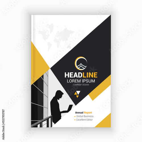 Unique Corporate Book Cover Design Template in A4. Can be adapt to Brochure, Annual Report, Magazine,Poster, Business Presentation, Portfolio, Flyer, Banner, Website.