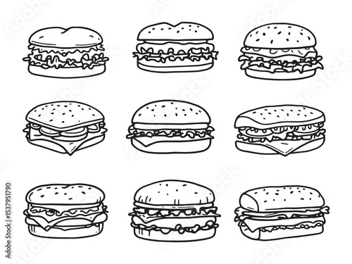sandwich clear vision simple line art