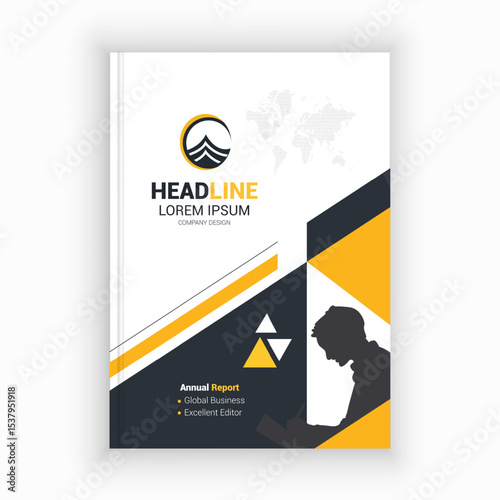 Unique Corporate Book Cover Design Template in A4. Can be adapt to Brochure, Annual Report, Magazine,Poster, Business Presentation, Portfolio, Flyer, Banner, Website.