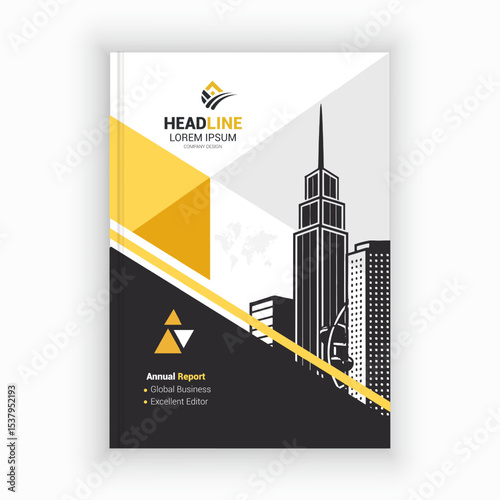 Unique Corporate Book Cover Design Template in A4. Can be adapt to Brochure, Annual Report, Magazine,Poster, Business Presentation, Portfolio, Flyer, Banner, Website.
