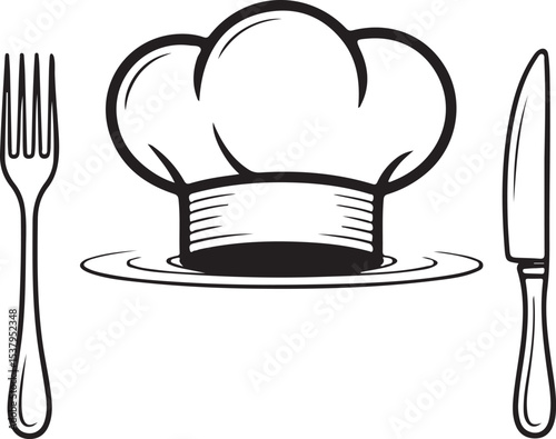 toque de cuisine silhouette vestor design