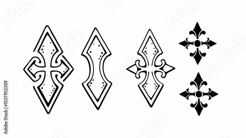 Shiny gold Celtic knot star Christmas tree decoration vector illustration