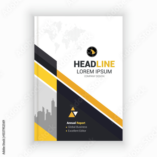 Unique Corporate Book Cover Design Template in A4. Can be adapt to Brochure, Annual Report, Magazine,Poster, Business Presentation, Portfolio, Flyer, Banner, Website.