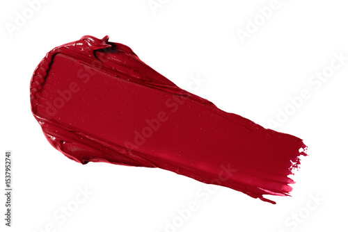 Red lipstick swatch isolated on transparent background. Red lipstick swatch for beauty product design.