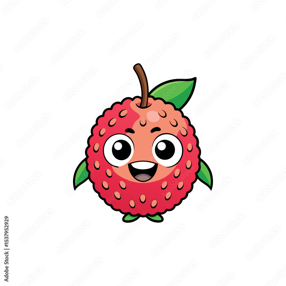 Obraz premium Funny doodle fruit cartoon with cute expression