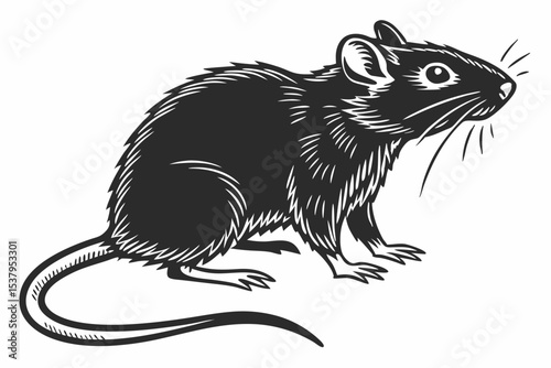 rat sihouette black vector