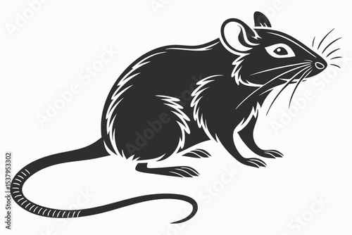 rat sihouette black vector