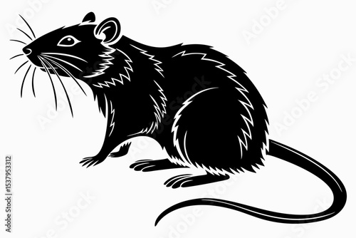rat sihouette black vector