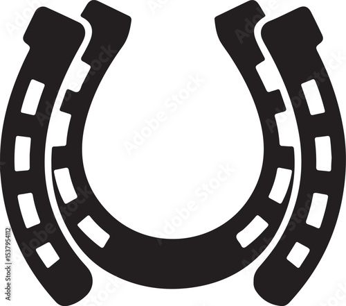 Two connected horseshoes vector design