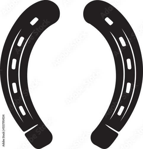 Two connected horseshoes vector design