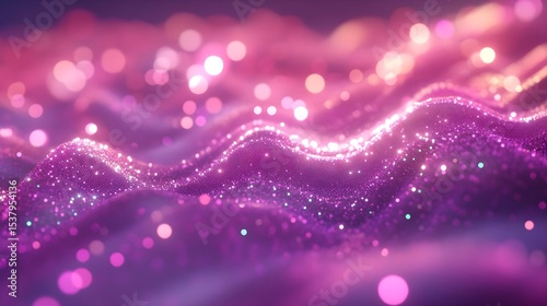 Sparkling Purple Glitter Wave Background