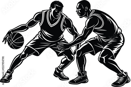 Basketball Players Vector Set