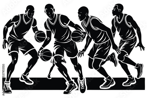 Basketball Players Vector Set