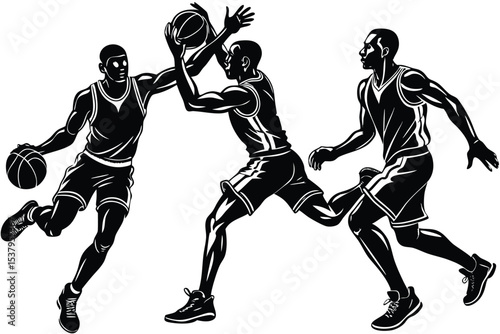 Basketball Players Vector Set