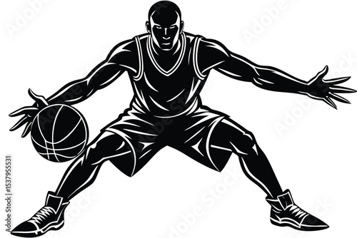Basketball Players Vector Set