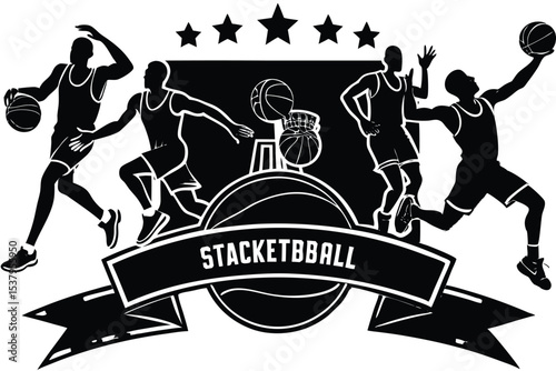 Basketball Players Vector Set