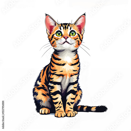 Bengal Cat cartoon vector illustration isolated