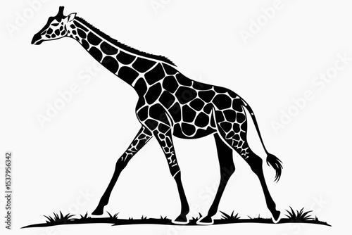 giraffe sihouette black vector