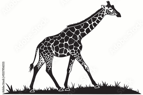 giraffe sihouette black vector